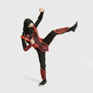 Halloween Kids Red Ninja Halloween Costume Jumpsuit Size LARGE